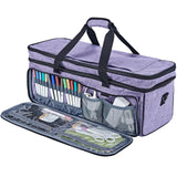 HOMEST Double Layer Carrying Case with Mat Pocket for Cricut Maker 3, Cricut Explore Air 2, Cricut Maker, Cricut Explore 3, Multi Front Pockets for Accessories and Supplies, Purple HOMEST