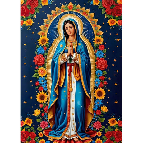 WGSMGL Virgin Mary Diamond Art Painting Kits for Adults, Religious 5D Diamond Painting for Beginners, DIY Full Drill Paint with Diamond, Home Wall Decor 12 x 16 Inch WGSMGL