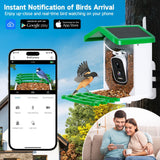 seanme Smart Bird Feeder with Camera Solar-Powered | 2.5K HD Live View, AI Identify 10,000+ Birds | Instant Alerts & Weatherproof Design | Bird Watching Birthday Gift for Mom/Father/Grandparents seanme