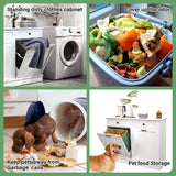 TC-HOMENY Double Tilt Out Trash Cabinet with Drawer, 20 Gallon Trash Cabinet Manual and Auto Mode Shutdown, Recycling Free Standing Trash Cabinet Fit for Kitchen, Living Room TC-HOMENY