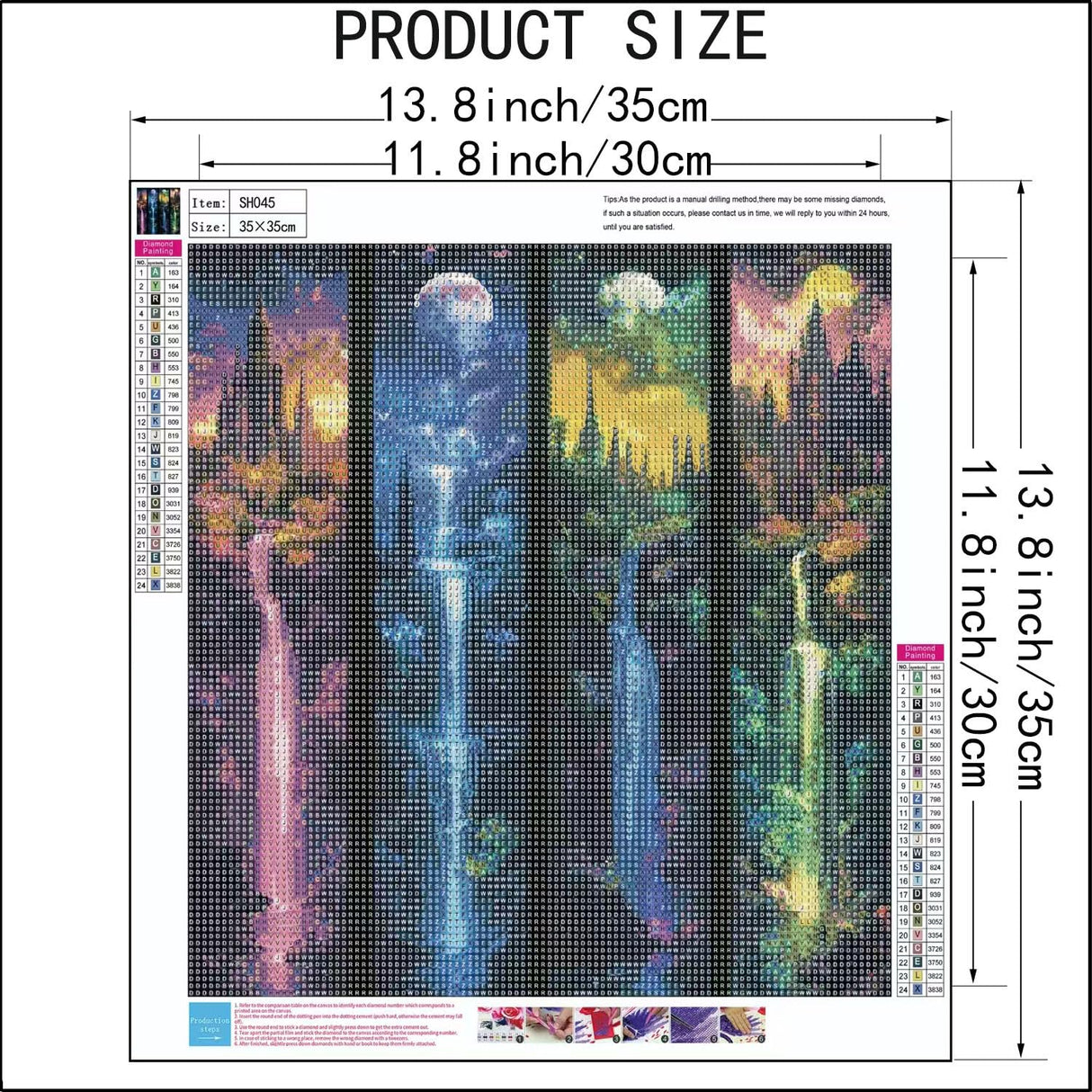 Moon With Castle Waterfall Diamond Painting Kits for Adults,5D Full Drill Mosaic Diamond Art Kits for Beginner, DIY Diamond Dots Paintings With Arts Craft For Adults Home Decor 13.8×13.8Inch SHICERNHJ