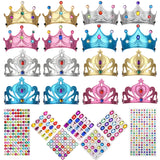Bettoor 23 Packs Foam Princess Crowns and Tiaras for Birthday Party Favors Hats, DIY Prince Crown Kit Paper Tiara with 7pcs Crystal Diamond Sticker Bettoor