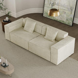 POVISON Smart 92.91" Power Loveseat Sofa Bed Sleeper Sofa, Sectional Sofa Couch with Track Arm, 2 Couch Pillows, Anti-Scratch & Water-Proof, Beige POVISON Smart