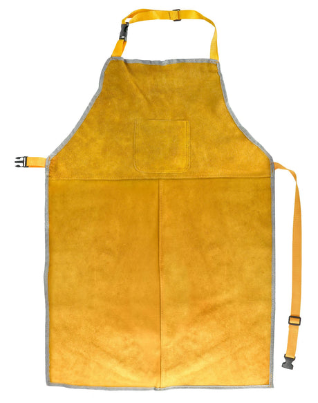 QWORK Leather Welding Work Apron - Flame and Welding Spatter Resistant - Adjustable Harness - Suitable for Welders, Blacksmiths QWORK