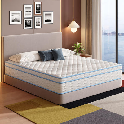 Elynight King Size Mattress,12 Inch King Mattress for Advanced Gel Memory Foam, Soft and Comfortable, Medium Firm, Pressure Relief, CertiPUR-US Certified
