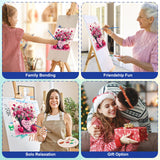 EOBROMD Flower Paint by Numbers for Adults, DIY Valentine's Day Paint by Number Kits for Beginner on Canvas, Paint by Numbers Adult Kit Drawing Arts and Crafts for Gift Home Wall Decor 12x12inch EOBROMD