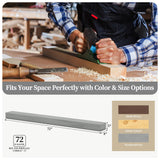 CRAFTEASE Fireplace Mantel 72 Inch Solid Wood Mantels for Over Fireplace 5" Thick Wall Mounted Shelves Long Floating Farmhouse Shelf Handcrafted Wooden Fireplace Mantle 72 X 8 X 5 - Weathered Grey CRAFTEASE