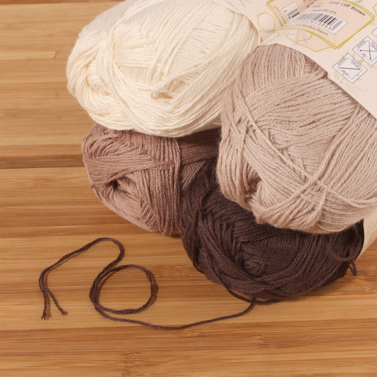 JubileeYarn Baby Soft Bamboo Cotton Yarn - 50g/Skein - Shades of Brown - 4 Skeins BambooMN