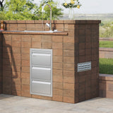 VEVOR Outdoor Kitchen Drawers 14.7" W x 25.4" H x 18.7" D, Box Frame Style Flush Mount BBQ Drawers with Stainless Steel Handle, BBQ Island Drawers for Outdoor Kitchens or Patio Grill Station VEVOR