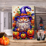 HeeBenor Halloween Paint by Numbers Kit for Adults with Frame, Pumpkin Gnome Paint by Number with Easel, DIY Halloween Gnome Adult Paint by Number Kits on Canvas Framed 8x12 Inch for Home Wall Decor HeeBenor
