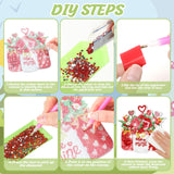 Chitidr 6 Pcs Seasonal Diamond Painting Kits 5d DIY Holiday Flowers Diamond Art Painting Hanging Signs for Spring Ventines Easter St. Patrick's Day Memorial Day Summer Wall Door Window Decor Chitidr