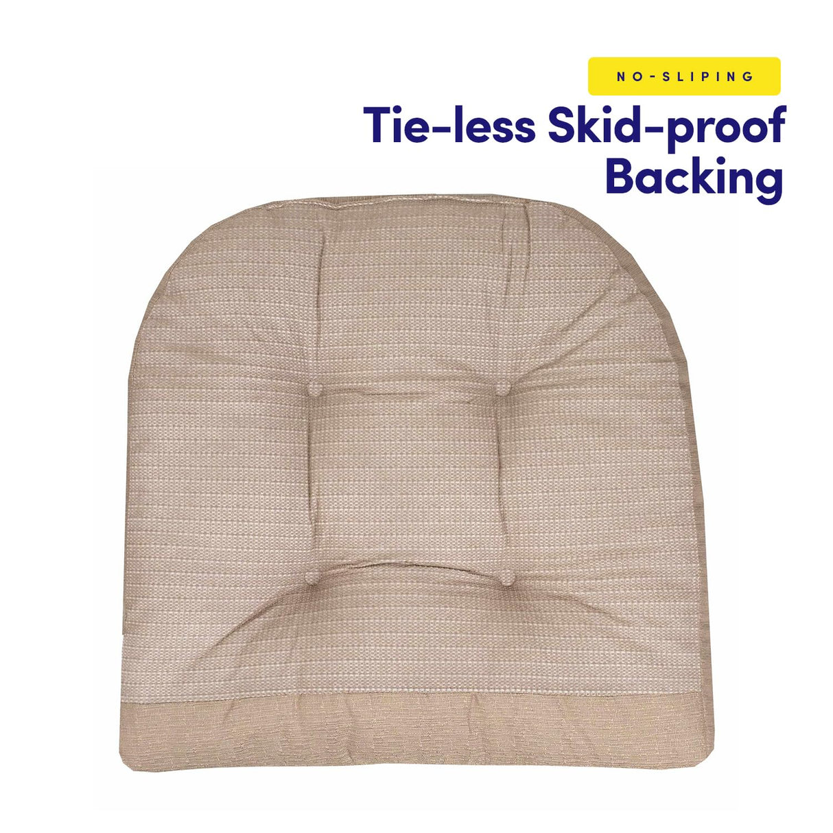 Sweet Home Collection Rocking Chair Cushion Premium Tufted Pads Non Skid Slip Backed Set of Upper and Lower with Ties, 1 Count (Pack of 1), Taupe Sweet Home Collection