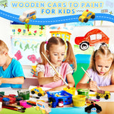 Leyndo 20 Pcs Wood DIY Car Toys Unfinished Wooden Cars Paintable Wood Toys Wooden Crafts for Students Home Activities Craft Projects Easy Woodworking Leyndo