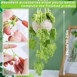 kdafio Crochet Kit for Beginners, Hanging Potted Plants Crochet Starter Kit with Step-by-Step Instructions and Video Tutorials Complete Crochet Kit for Beginners Decoration (Yellow Green Plants) kdafio