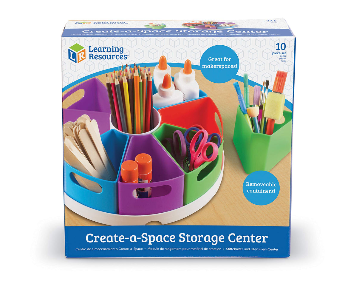 Learning Resources Create a Space Storage Center - 10 Piece set Desk Organizer for Kids, Art Organizer for Kids, Crayon Organizer, Homeschool Organizers and Storage Learning Resources