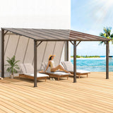 VIWAT 10' x 14' Gazebo, Outdoor Gazebos on Clearance with Aluminum Frame, Wall Mounted Gazebo & Pergola, Lean to Gazebo Awnings for Patio, Decks, Porch and Backyard VIWAT