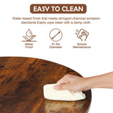 SUPER DEAL Round Coffee Tables w/ 32 Inch Rustic Wooden Surface Top and Sturdy Metal Legs Industrial Cocktail Table for Living Room, Rustic Brown SUPER DEAL