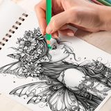 TPLHOUSE Astrology Fairy Coloring Book Spiral Bound for Adults and Teen Girls, Premium Cover, 30 Astrological Coloring Pages of Cosmic Fairies for Stress Relief and Relaxation TPLHOUSE