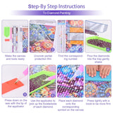 Colourful Artistry DIY 5D Diamond Painting by Number Kits -Mandala Stones Diamond Crystal Gem Art Painting with Full Drill Round Diamond - Perfect for Home Wall Decor Birthday Gifts for Women ROOHOME