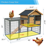 Chicken Coop and Run, Two Story Rabbit Hutch Indoor Outdoor, Waterproof Metal Frame Hen House with Nesting Box Rabbit Cage, Deep No Leak Pull Out Tray, for Chick, Bunny Rockever
