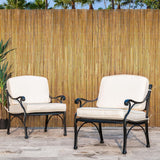 Jollybower 4ft x 8ft x 0.4" D Natural Bamboo Fence, Outdoor Rolled Bamboo Fencing, Decorative Bamboo Privacy Screen for Garden Backyard Balcony Jollybower