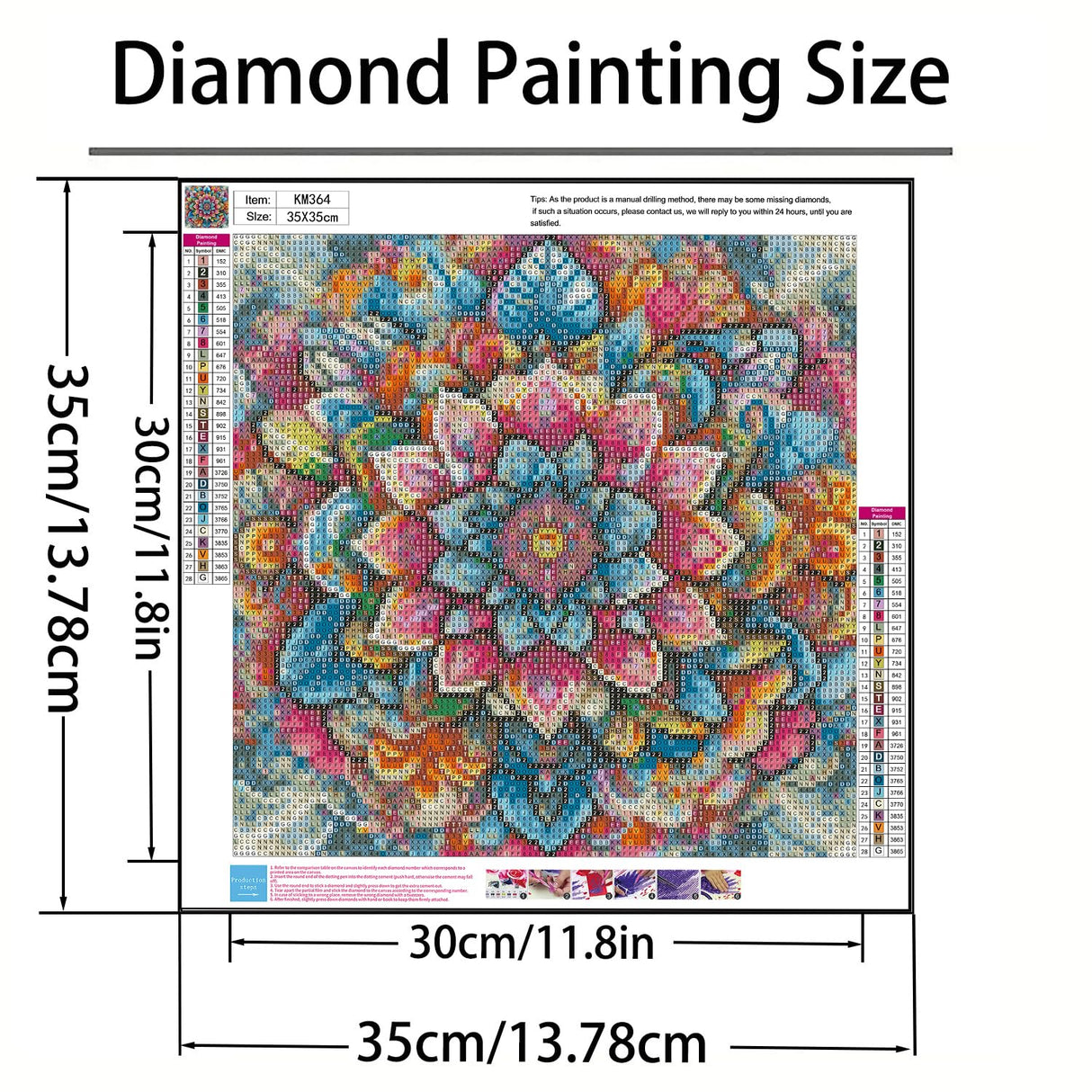 GXGLLPZBY Diamond Art Kits for Beginners,Mandala Diamond Painting Kits for Adult, 5D DIY Flower Full Drill Paint by Diamonds Dot Gem Art Painting Kits,for Home Wall Decor 13.8X13.8inch GXGLLPZBY