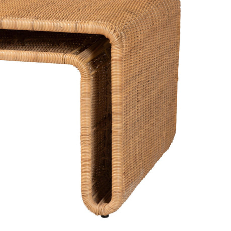 Bali & pari Nevada Rattan Coffee Table – Handwoven Boho Accent Table, Light Honey bali & pari