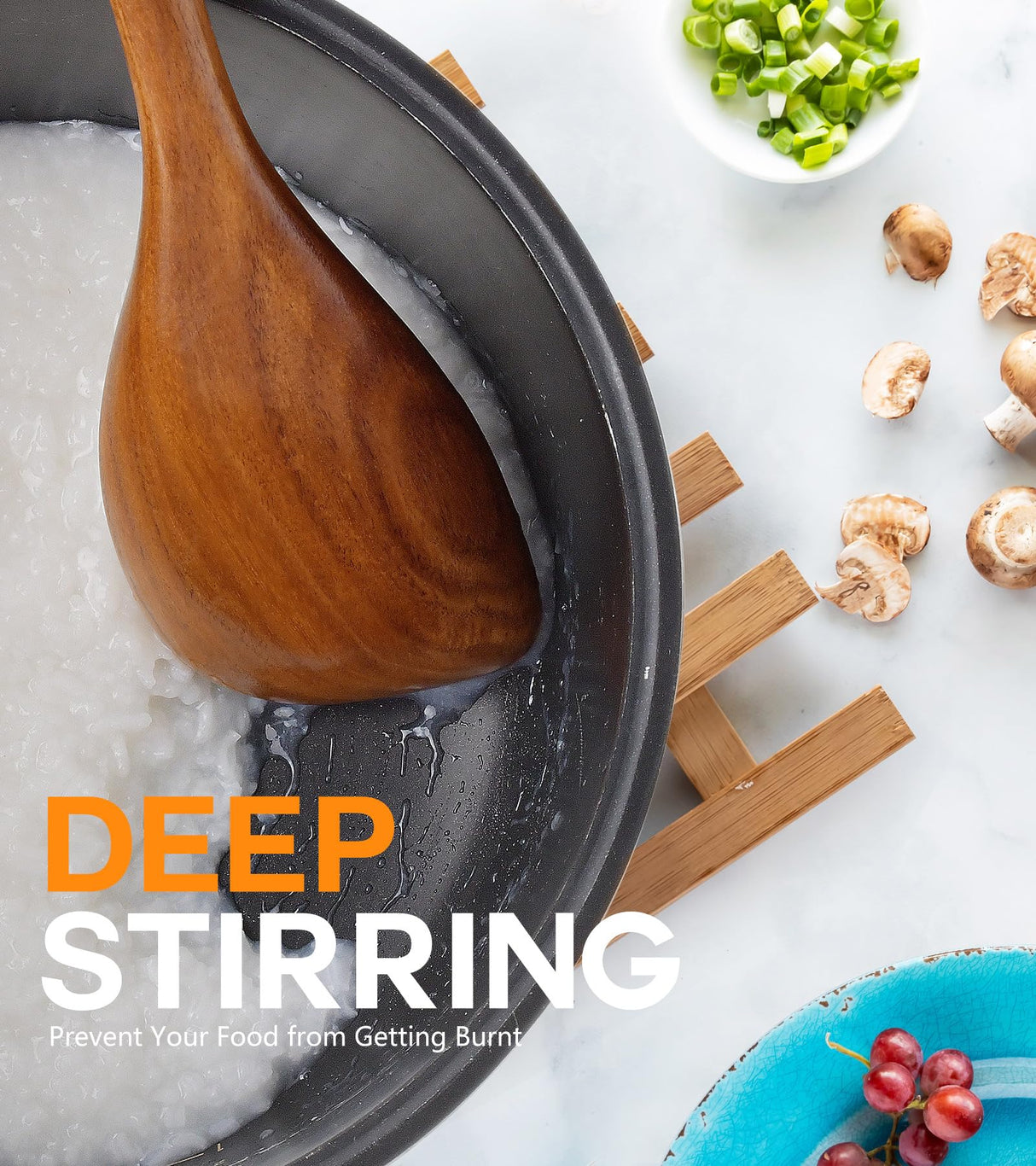 Wooden Spoons for Cooking, Natural Premium Teak Wood Corner Spoon, Good Grip Large Wooden Spoons and Wooden Spatula, Heat Resistant Wooden Cooking Utensils for Nonstick Cookware Cooking Gifts ICSTI