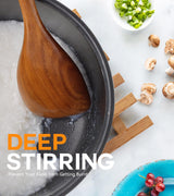 Wooden Spoons for Cooking, Natural Premium Teak Wood Corner Spoon, Good Grip Large Wooden Spoons and Wooden Spatula, Heat Resistant Wooden Cooking Utensils for Nonstick Cookware Cooking Gifts ICSTI