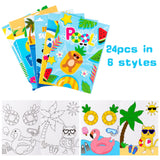 Dvbonike 24Pcs Summer Beach Coloring Books Including Watermelon Pineapple Coconut Flamingo DIY Art Drawing Patterns Pool Birthday Party Favors Gifts Home School Activity Supplies for Kids Boys Girls Dvbonike