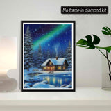 SKRYUIE 5D Diamond Painting Kits Winter - DIY Diamond Art Kits for Adults Aurora, Full Round Drill - Crystal Embroidery Cross Stitch - Craft for Wall & Office Decor - 12x16 Inch SKRYUIE