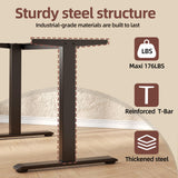 TIQLAB Computer Desk 47 x 24 inch, Modern Office Table with Bold T-Shaped Leg Design, Simple PC Gaming Desk, Study Writing Workstation, Black TIQLAB