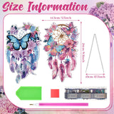 Saillong 2 Pcs Dream Catcher Diamond Art Painting Kits for Adults DIY Purple Butterfly Suncatcher Hanging Diamond Art Painting Wind Chime Hanging for Home Window Door Decor Saillong