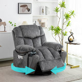 YI DANICA Recliner Chair with Swivel Glider Base for Living Room, Overstuffed Rocker Recliner with Foldable Armrest & Hidden Cup Holder, Manual Lounge Chair with 330lbs Capacity (Modern Style, Gray) YI DANICA