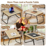 Puzzle Table with Drawers for 1500 Piece Jigsaw Puzzles – Adjustable Tilting Puzzle Board with Folding Legs & 6 Slidable Sorting Trays for Adults, Portable Wooden Puzzle Boards with Protective Cover EVAWOO