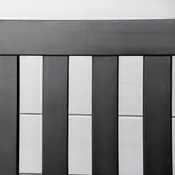 Outsunny Black Wooden Patio Glider Bench – Heavy Duty Outdoor Loveseat for Two with High Back and Armrests Outsunny