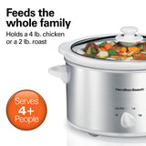 Hamilton Beach 4-Quart Slow Cooker with 3 Cooking Settings, Dishwasher-Safe Stoneware Crock & Glass Lid, Stainless Steel (33140G) Hamilton Beach