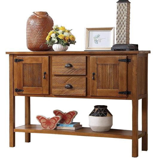 LKTART Farmhouse Sideboard Buffet Cabinet Kitchen Sideboard Cabinet with Storage Drawers and Bottom Shelf for Entryway Hallway Foyer Table Cupboard Coffee Bar Cabinet (48" Brown - WoodArtSupply