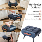 Purgreen Small Footstool Ottoman - Stylish and Functional Faux Leather Footrest for Extra Seating in Living Room, Entryway, or Office Purgreen