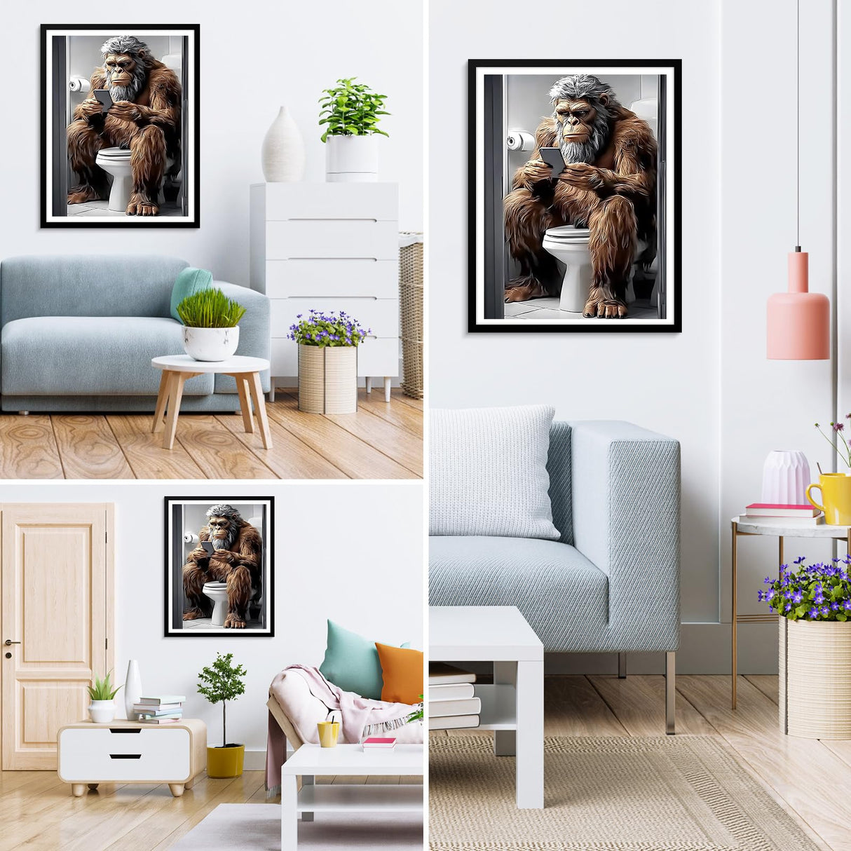 MXJSUA Bigfoot Diamond Painting Kits for Adults, 5D Diamond Art Kits for Beginners, DIY Full Round Drill Picture with Diamond for Home Wall Decor, 12x16 Inch MXJSUA