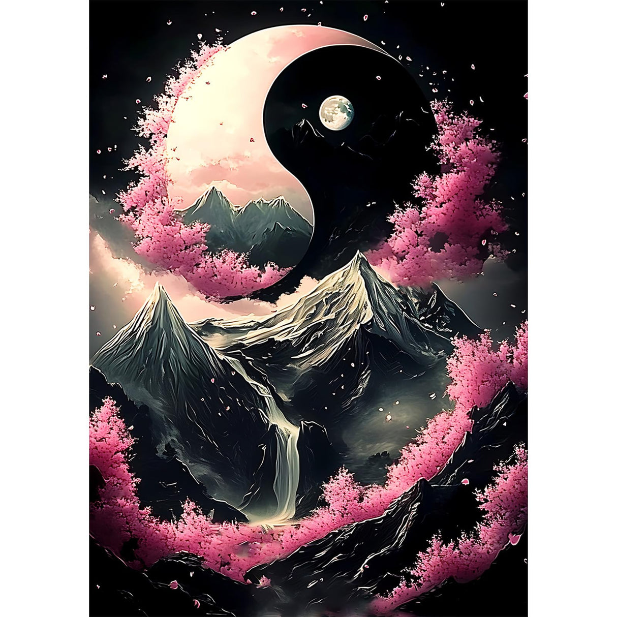 CEOVR Cherry Blossoms Diamond Painting Kits for Adults, Japanese Landscape Diamond Art Dots 5D Full Drill DIY Gem Art, Adult Crafts Kits Arts and Crafts, Wall Decor for Home Office 12x16in CEOVR