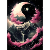 CEOVR Cherry Blossoms Diamond Painting Kits for Adults, Japanese Landscape Diamond Art Dots 5D Full Drill DIY Gem Art, Adult Crafts Kits Arts and Crafts, Wall Decor for Home Office 12x16in CEOVR