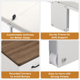 Murphy Bed Cabinet with Mattress Included,76*33 Inches Twin Size Hideaway Bed with Storage for Adults Guests and Kids,Easy Pull out and Folding,White 2 in 1 Small Fold up Space Saving WallBed XIAO WEI