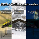 FILLOSLOV Heavy Duty Metal Carport 20x20 ft Galvanized Steel Frame RV Carport Storage All Weather Shelter Easy Assembly for 2 Car Extra Large Canopy for Dual Vehicle Boat Protection Garage Party Tent FILLOSLOV