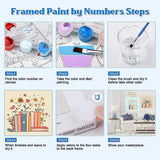 Canrichshop 4 Pcs Book Paint by Numbers Kit for Adults & Ages Over 12,Framed Books Adults' Paint-by-Number Kits, DIY Painting by Numbers for Adults Flowers for Decor Present 8X 8 in Canrichshop