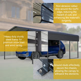 LZbeiteM Car Port, 13x20 FT Metal Carport, Heavy Duty Carport Canopy, Metal Garage Car Tent, Outdoor Car Shelter Shade with Galvanized Steel Roof, Frame, for Car, Truck, Pickup, SUV, Tractor, and Boat LZBEITEM