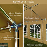 Outsunny 20' x 40' Heavy Duty Party Tent, Galvanized Outdoor Canopy Tent Large Event Shelter with Removable Sidewalls, 12 Windows and 2 Doors, Tents for Parties, Wedding, Events, BBQ Grill, Brown Outsunny