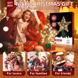 EAMBRITE 13.37” 40 LED Christmas Rattan Tree Topper, Indoor Rustic Natural Star Treetop EAMBRITE