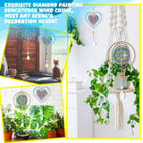 Queekay 2 Pieces 3D Diamond Painting Wind Chime Diamond Art Suncatcher Kits Three Dimensional by Number Hanging Ornament Double Sided Crystal Suncatcher Window Decor for Home Wall Garden(Heart) Queekay