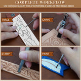 UHAPEER 88PCS Leather Crafting Kit: Leather Working Tools and Supplies for Adult, with Stamping Dyeing Carving Tools, Video Tutorial for Beginners to DIY Earring Wallet Keychain Wristband UHAPEER